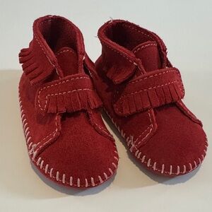 Minnetonka Kids Red Moccasins